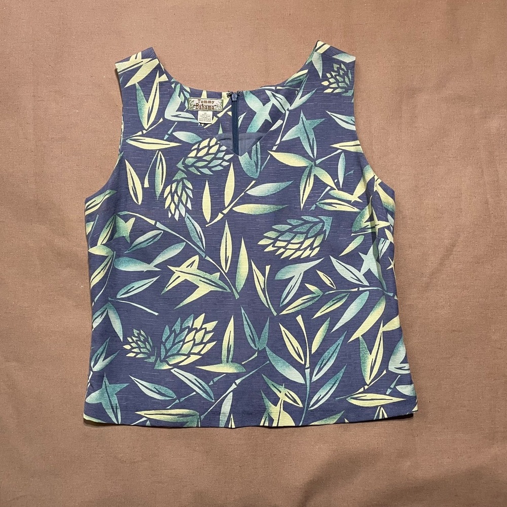 Tommy Bahama Silk Hawaiian Sleeveless Top Women's Size 10 Beach Resort Travel
